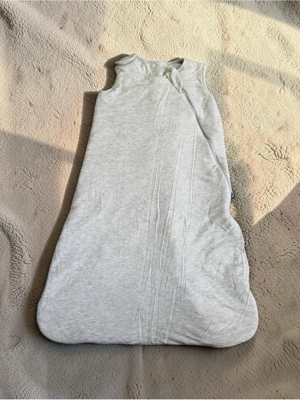 Sleeveless Light Gray Baby Sleep Sack - Breathable Comfort